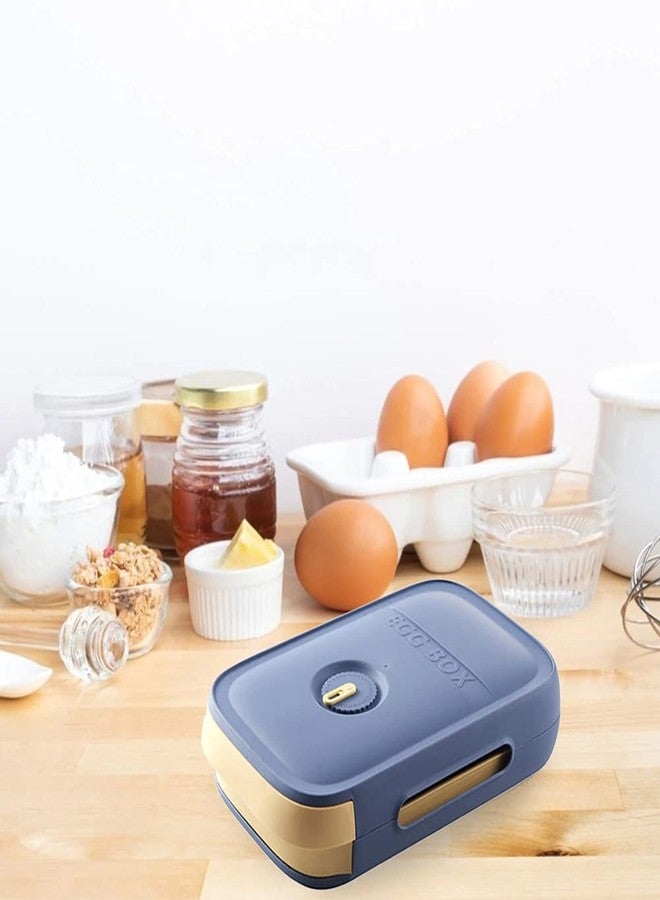 Evona Plastic Rectangular Egg Storage Drawer Organizer Box With Lid (Blue,Pack Of 1) - Image 3